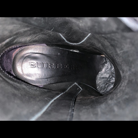 Burberry Black leather Boots Nova Check accent slight platform Eur 40 UK 7 US 9 - Picture 11 of 14